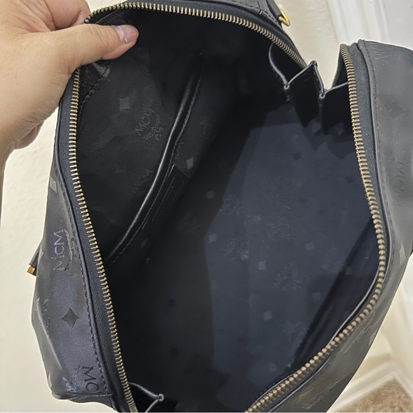 MCM Black Boston Monogram Nylon Handbag - Picture 9 of 16